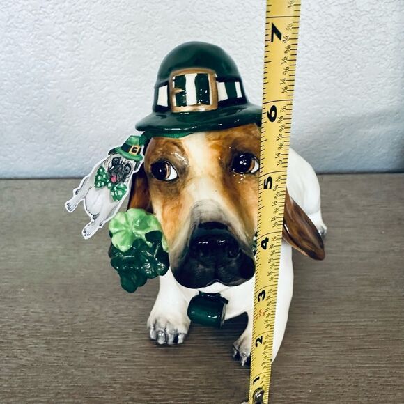 Blue Sky St. Patrick’s Day Dachshund Bassett Hound Dog Decor Figure - Picture 4 of 4